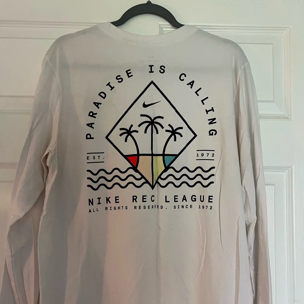 Nike White Long Sleeve Tee with Palm Logo - Picture 6 of 8